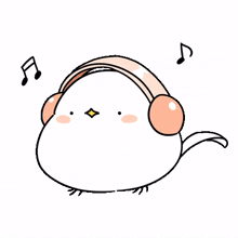 white bird blushed headphones listening musci white bird blushed headphones listening musci