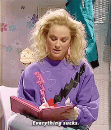 When Someone Asks You How Your Day Was And You'Re Feeling Angsty Teenish GIF - Diary Journal Amypoehler GIFs