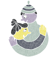 Peter And Lotta Hugging Sticker - Cosy Love Hug Comfort Stickers
