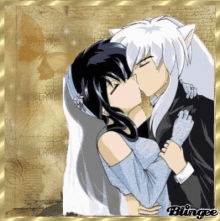 Inuyasha Kiss GIF - Inuyasha Kiss Kissed GIFs