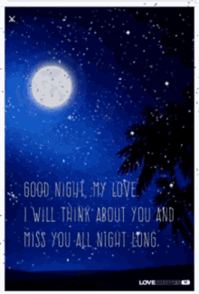 night love missing you i will think of you goodnight