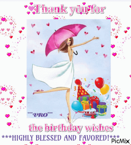 Thanks Birthday Wishes Gif Thanks Birthday Wishes Hearts Discover Share Gifs