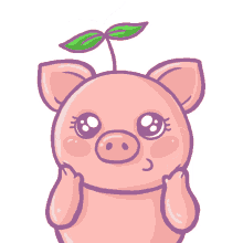 pig leaf vegan cute smooch squeeze