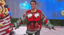 ugly sweater smiling wiggling shaking christmas costume