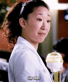 Greys Anatomy Cristina Yang GIF - Greys Anatomy Cristina Yang Up Top GIFs