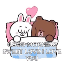 Good Morning Sweet Love I Love You GIF - Good Morning Sweet Love I Love You Cony And Brown GIFs