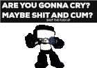 Are You Gonnna Cry Maybe Shit And Cum Are You Gonna Cry Sticker - Are You Gonnna Cry Maybe Shit And Cum Are You Gonna Cry Shit And Cum Stickers