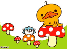 カモノハシ　可愛い動物　きのこ GIF - Mushroom Kamonohashi GIFs