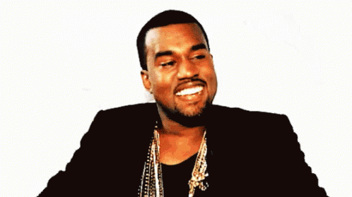 Kanye West Smiling Then Serious Frown NBA Game GIF Meme Template