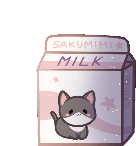 Nini Milk Mimi And Nini Sticker - Nini Milk Mimi And Nini Cat ...