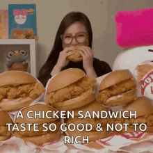 Eating Chicken Sandwich GIF - Eating Chicken Sandwich Popeyes GIFs