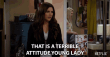 Thats Is A Terrible Attitude Young Lady Tiffani Thiessen GIF - Thats Is A Terrible Attitude Young Lady Tiffani Thiessen Lori Mendoza GIFs