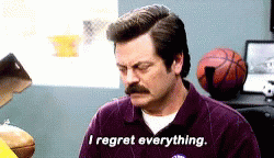 Parks And Rec Ron Swanson GIF - Parks And Rec Ron Swanson Regret GIFs