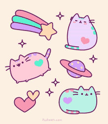 Pusheen Colorful GIF - Pusheen Cat Pink GIFs