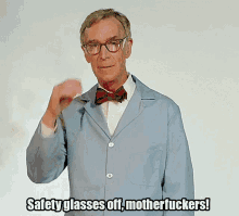 Bill Nye Science Guy GIF - Bill Nye Science Guy Safety Glasses Off GIFs