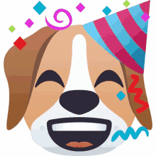 party time dog joypixels lets party celebrate