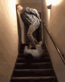 stair surfing slide funny go down