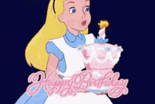 Happy Birthday Birthday Cake GIF - Happy Birthday Birthday Cake Alice In Wonderland GIFs