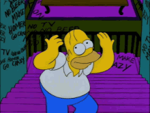 go crazy reaction homer simpson the shining no tv and beer make homer something something