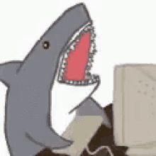 Shark Typing GIF - Shark Typing Working GIFs