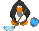 Penguin Wiping Floor Sticker - Penguin Wiping Floor Cleaning Stickers