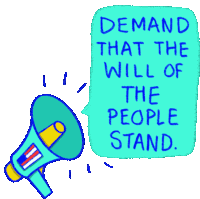 Demand That The Will Of The People Stand Megaphone Sticker - Demand That The Will Of The People Stand Megaphone Stand Up Stickers