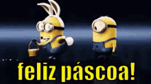 Minions / Feliz Páscoa / Coelho Da Páscoa / Coelinho / Ovo De Páscoa GIF - Minions Easter Egg Easter GIFs