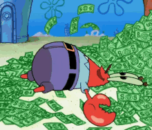 Mr Krabs Money Angels GIF - Mr Krabs Money Angels Swimming In Cash GIFs