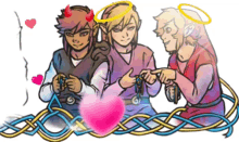art goes to rightful owner angels and demons au i did my own edits legends of zelda four swords