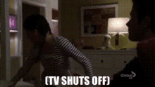 Glee Rachel Berry GIF - Glee Rachel Berry Tv Shuts Off GIFs