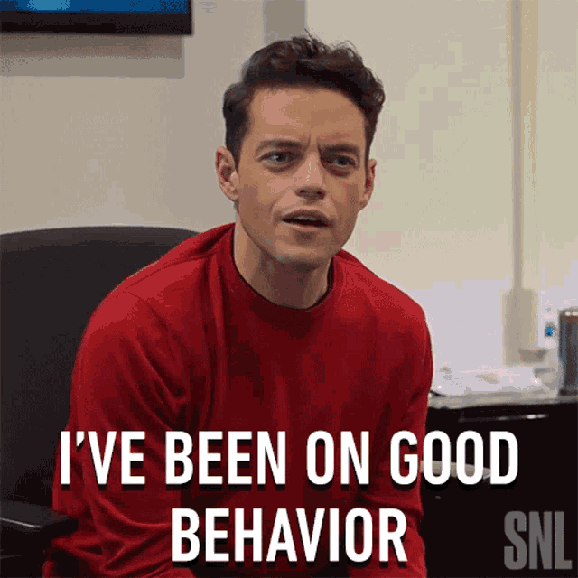 Ive Been On Good Behavior Rami Malek GIF Ive Been On Good Behavior