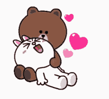 Brown And Cony Hearts GIF - Brown And Cony Hearts Smiling GIFs
