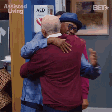 hugging vinny assisted living embrace happy