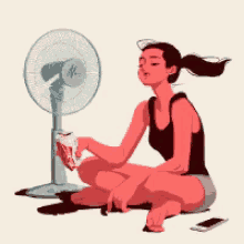 na hot hot day fan chilling