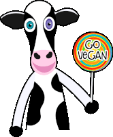 Happy Cow Vegan Sticker - Happy Cow Vegan Go Vegan Stickers