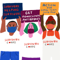 Survivors Helping Survivors Get Monoclonal Antibodies Sticker - Survivors Helping Survivors Get Monoclonal Antibodies Action For Long Term Covid Now Stickers