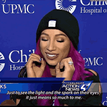 sasha banks childrens hospital just to see the light spark on their eyes it just means so much to me