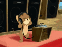 Tom And Jerry Listening To Music GIF - Tom And Jerry Jerry Listening To Music GIFs