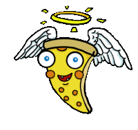 Pizza Angel Flying Pizza Sticker - Pizza Angel Pizza Flying Pizza Stickers