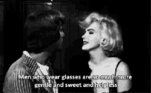 Marilyn Monroe Men Who Wear Glasses GIF - Marilyn Monroe Men Who Wear Glasses Some Like It Hot GIFs