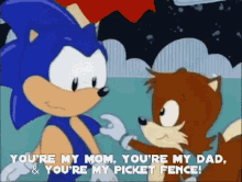 sonic the hedgehog sonic tails youre my mom youre my dad
