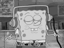 spongebob music music is my life music is life listening to music