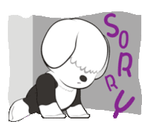 Sorry White Dog Sticker - Sorry White Dog Stickers