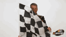 bowyer smiling racing flag black and white checkered