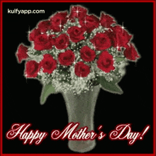 Happy Mothers Day Gif  With Rose Flowers In A Vase.Gif GIF - Happy Mothers Day Gif With Rose Flowers In A Vase Mothers Day Moms Day GIFs