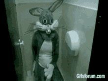 Bunny Creep  GIF - Bunny Toilet Drunk GIFs