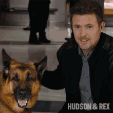 petting rex charlie hudson hudson and rex good dog