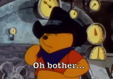 Pooh Western Oh Bother GIF - Winnie The Pooh Oh Brother Hat GIFs