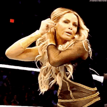 Trish Stratus Cant Hear You GIF - Trish Stratus Cant Hear You Cleaning Ears GIFs