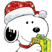 merry christmas snoopy gift glittery